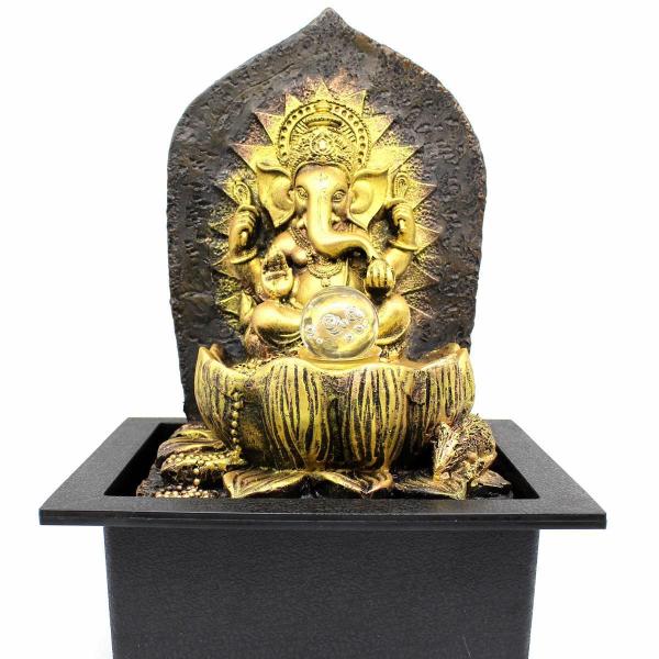 Imagem de Fonte Decorativa Cascata Agua Resina Luz De Led Ganesha