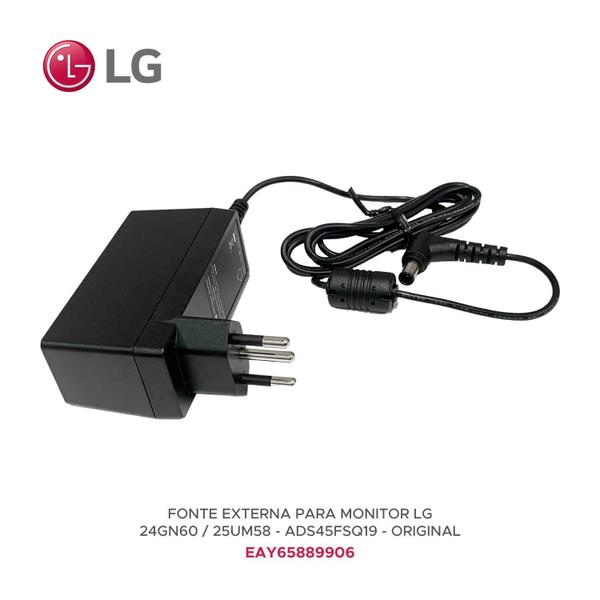 Imagem de Fonte Externa LG 19v 1,7 Ads-45fsq19 24gn60 25um58 Monitor