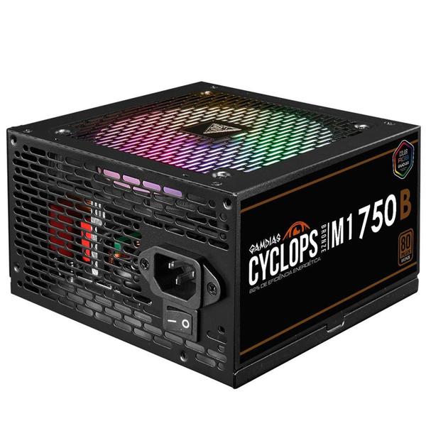 Imagem de Fonte Gamdias Cyclops M1-750B RGB 80 Plus Bronze ATX 2.31 PFC Ativo