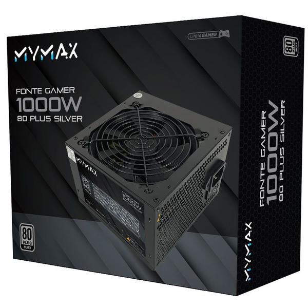 Imagem de Fonte Gamer ATX 1000W 80 Plus Silver PFC Ativo - MYMAX