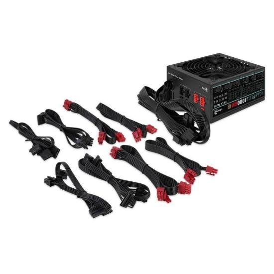 Fonte Gamer ATX Aerocool KCAS 1000GM 80 Plus Gold 1000w FULL RANGE APFC Imagem de Fonte Gamer ATX Aerocool KCAS 1000GM 80 Plus Gold 1000w FULL RANGE APFC