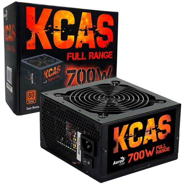 Imagem de Fonte Gamer ATX Aerocool KCAS 700W, 80 Plus Bronze, PFC Ativo