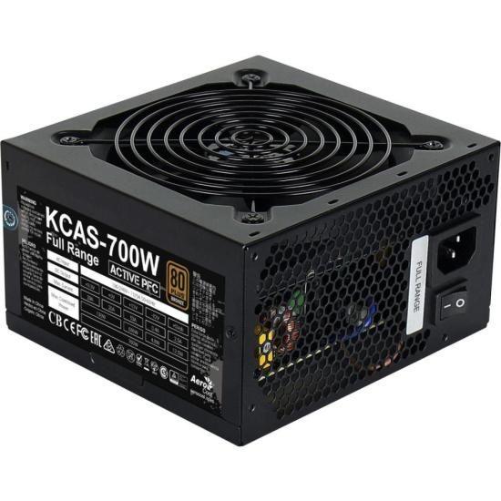 Fonte Gamer ATX Aerocool KCAS 700W 80 Plus Full Range APFC F002 Imagem de Fonte Gamer ATX Aerocool KCAS 700W 80 Plus Full Range APFC F002