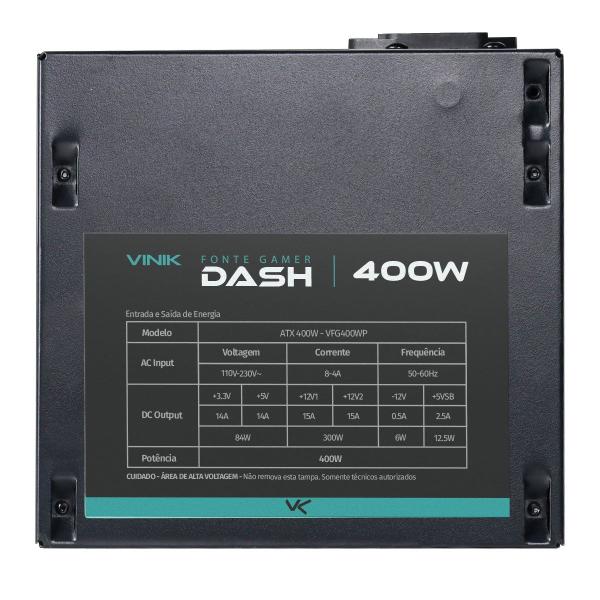 Fonte Gamer Dash 400w Preto - Vfg400wp - VINIK Imagem de Fonte Gamer Dash 400w Preto - Vfg400wp