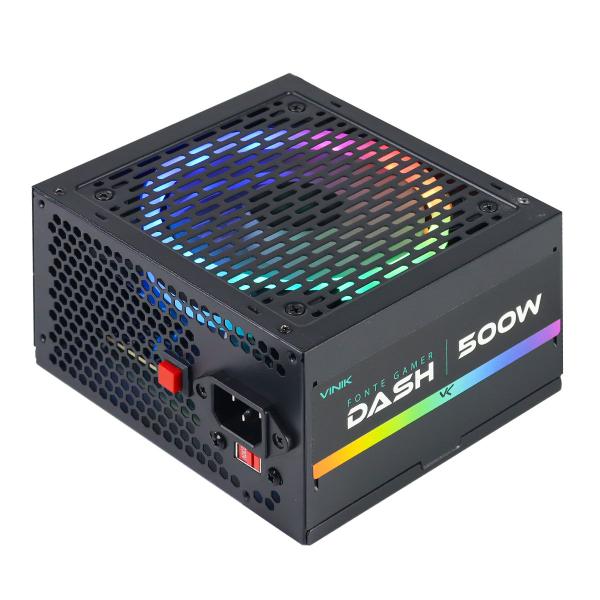 Imagem de Fonte Gamer DASH 500W Preto com FAN LED RGB - VFG500WPR