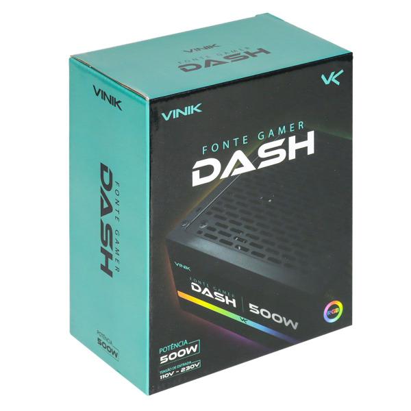 Imagem de Fonte Gamer Dash 500w Preto Com Fan Led Rgb - Vfg500wpr