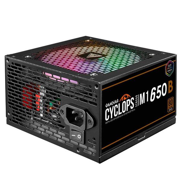 Imagem de Fonte Gamer Gamdias Cyclops M1-650B Rgb 80 Plus Bronze Atx