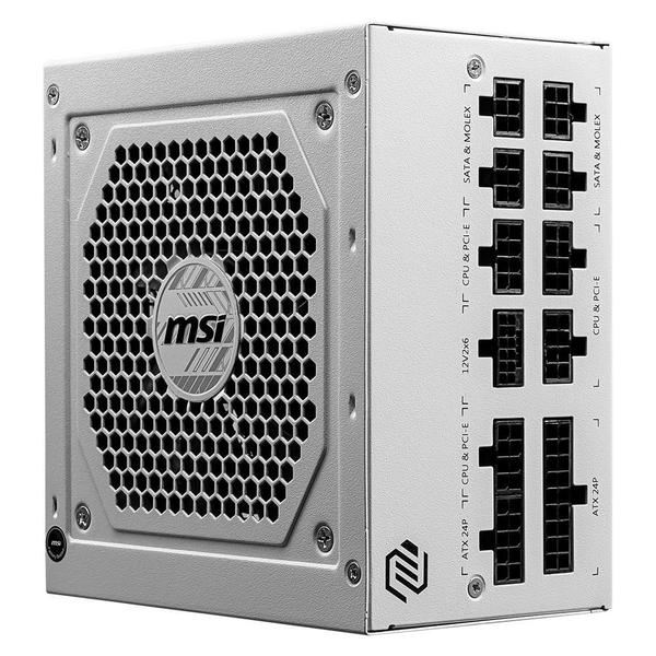 Imagem de Fonte MSI MAG A850GL, 850W, 80 Plus Gold, Modular, PFC Ativo, Branco - MAG A850GL PCIE5 WHITE