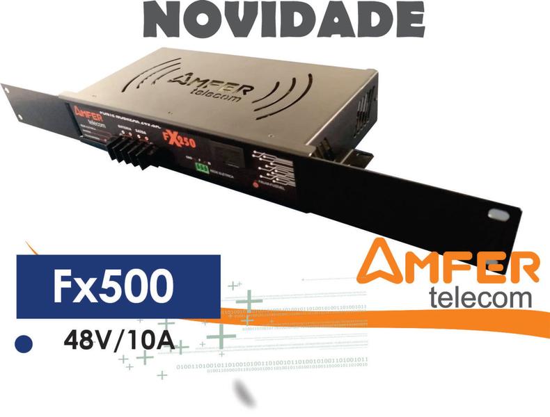 Imagem de Fonte nobreak amfer telecom 48v-10a fx500 com suporte rack