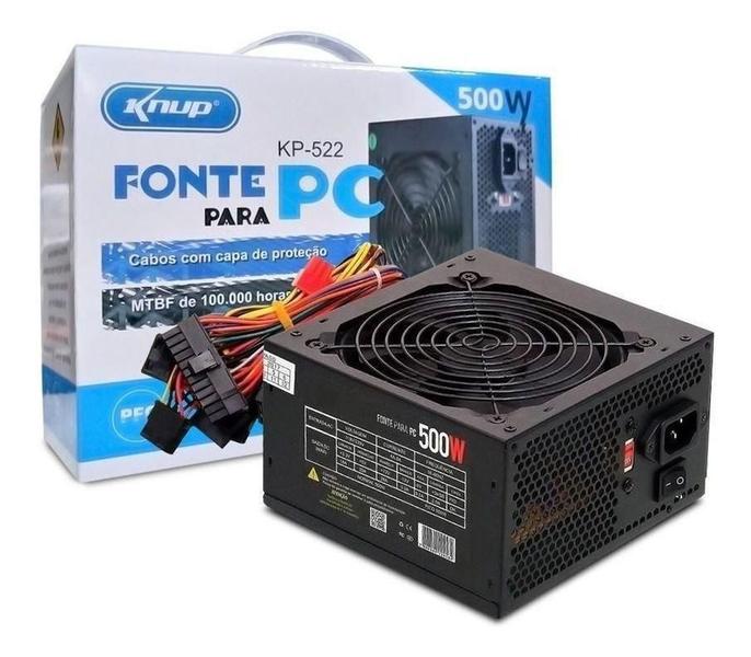 Imagem de Fonte Para Computador Atx 500W Real Knup Kp-522 - Kanup