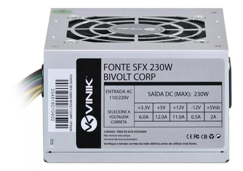 Imagem de Fonte Para Gabinete Slim Sfx 230W Real Bivolt Corp