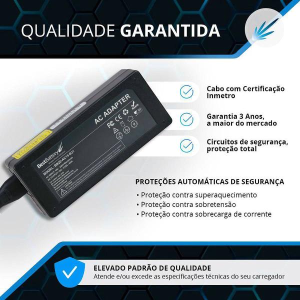 Imagem de Fonte para Notebook Acer Aspire 3.42A 65W3 - A315 19V 5.5mm - 1.7mm BestBattery Compatível