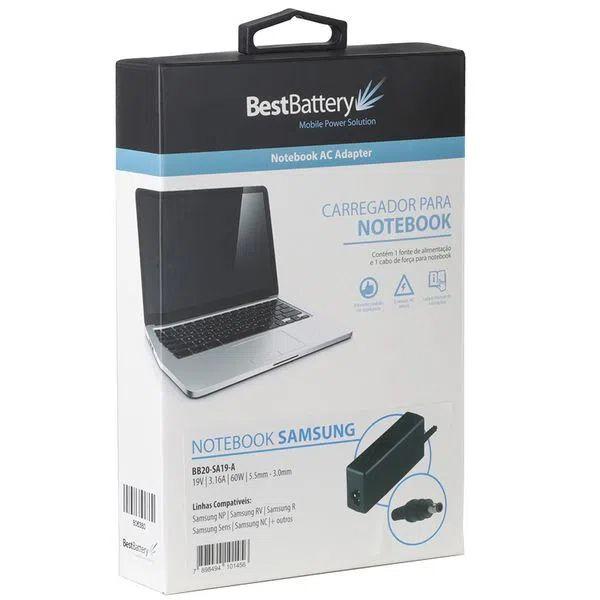 Imagem de Fonte para Notebook BestBattery, 19V 3.15A 60W PLUG 5.5X3.0M