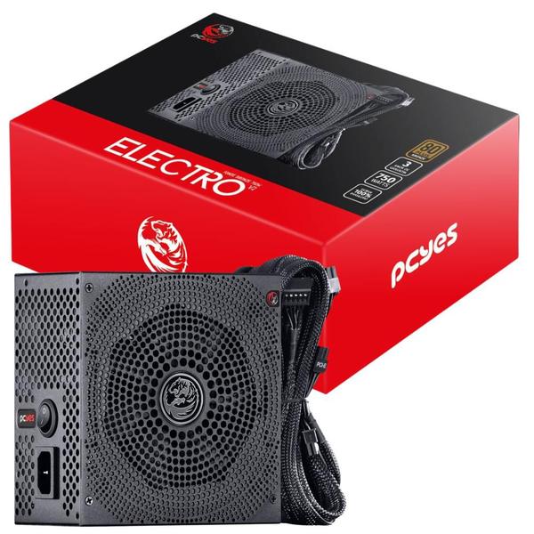Fonte Pcyes Eletro V2 750W ATX Bronze Para Pc Gamer Com 6 Cabos Conectores 115V/230V Com Proteção Contra Sobrecarga Fan Silenciosa Imagem de Fonte Pcyes Eletro V2 750W ATX Bronze Para Pc Gamer Com 6 Cabos Conectores 115V/230V Com Proteção Contra Sobrecarga Fan Silenciosa