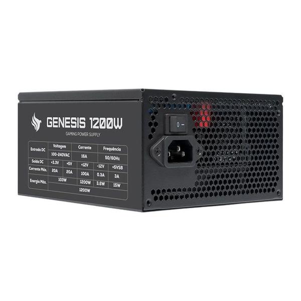 Imagem de Fonte Pichau Genesis, 1200W, PCIe 5.0, Full Modular, Cybenetics Platinum, Preto, PG-G1200-BK01