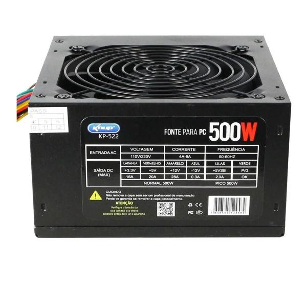 Imagem de Fonte Real Knup 500W Preto Bivolt 50-60Hz - Kp-522