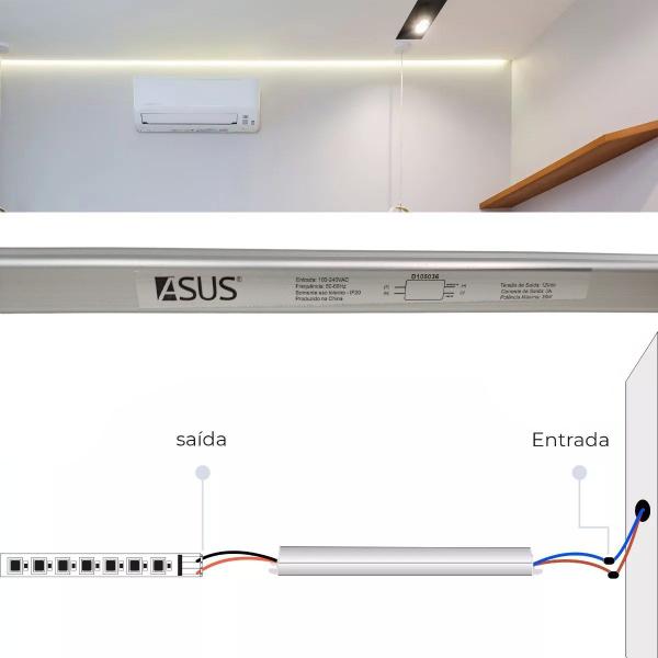 Imagem de Fonte Slim Drive 36w 12V 3A Fita Led Perfil Bivolt IP20 Resistente Lustre Luminaria