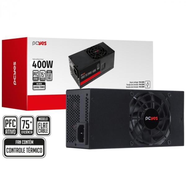 Imagem de Fonte Tfx 400W Reais Para Gabinete Slim Pfc Ativo - Preta