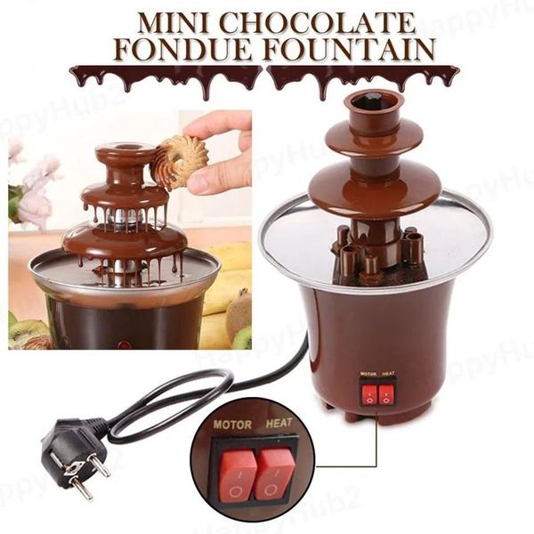 Fonte Torre Cascata De Chocolate Fondue Maquina Elétrica 3 Andares 110v Imagem de Fonte Torre Cascata De Chocolate Fondue Maquina Elétrica 3 Andares 110v