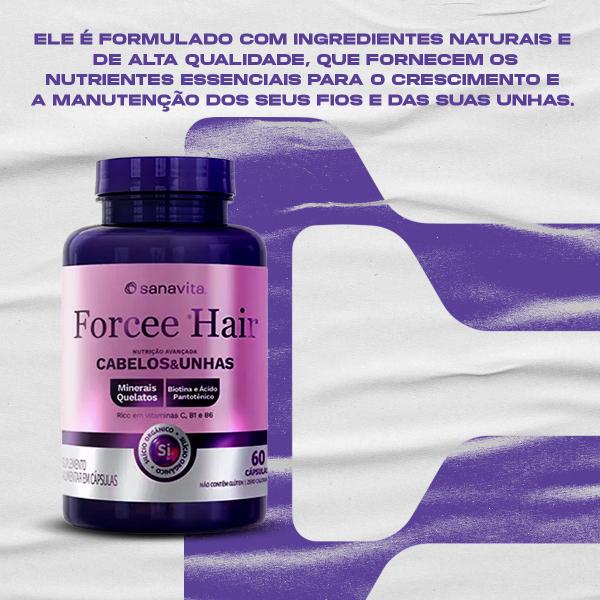 Imagem de Forcee Hair - Cabelos e Unhas 60 Cápsulas - Sanavita