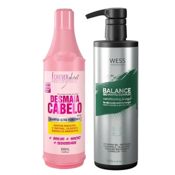 Imagem de Forever Sh Desmaia Cabelo 500ml + Wess Balance Cond. 500ml