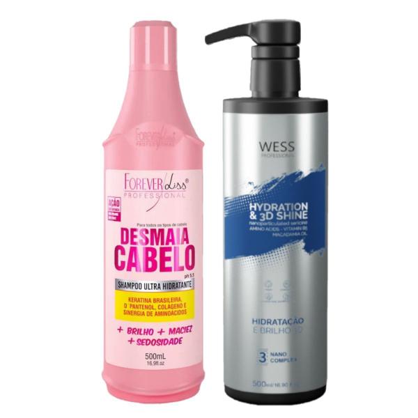 Imagem de Forever Sh Desmaia Cabelo 500ml + Wess Nano Passo 3 - 500ml