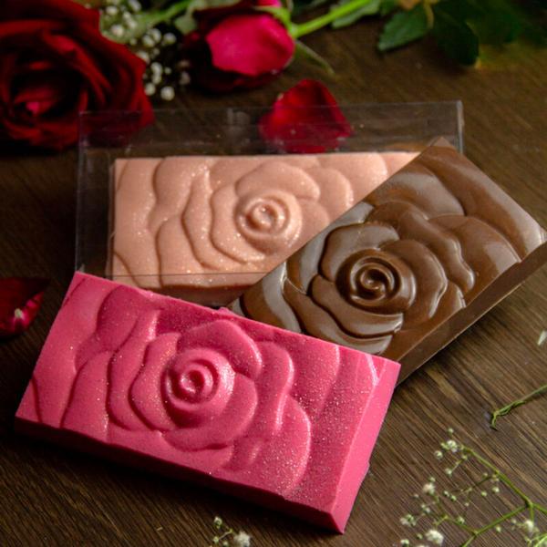 Imagem de Forma 03 Partes Para Chocolate Tablete Rosa Bwb Cod:10386