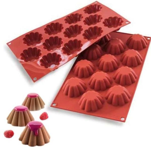 Imagem de Forma 12 Moldes Mini Briochette Doce Silicone Silikomart