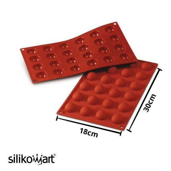 Imagem de Forma 24 Moldes Semisfera Doce Sobremesa Silicone Silikomart