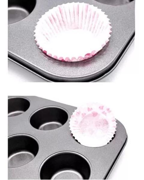 Imagem de Forma Assadeira Aço Inox Anti Aderente 6 Cavidades Para Cupcakes Petit Gateau Pão De Queijo Cozinha