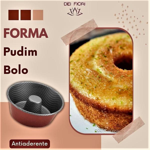 Imagem de Forma Assadeira Antiaderente 18cm Redonda Bolo Pudim Torta