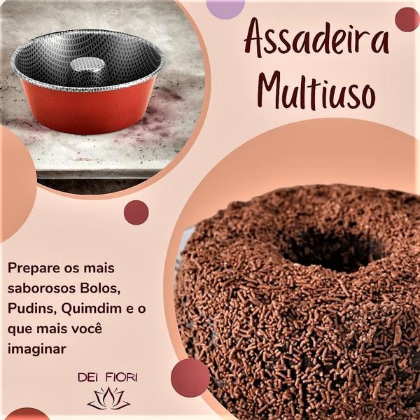 Imagem de Forma Assadeira Antiaderente 18cm Redonda Bolo Pudim Torta