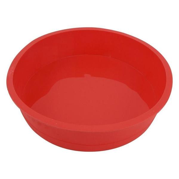 Imagem de Forma Assadeira De Bolo Torta Redonda Silicone Vermelho