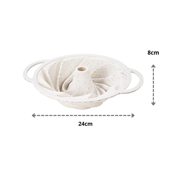 Imagem de Forma Assadeira de Silicone Espiral Para Bolo Pudim Flan Antiaderente Vanilla