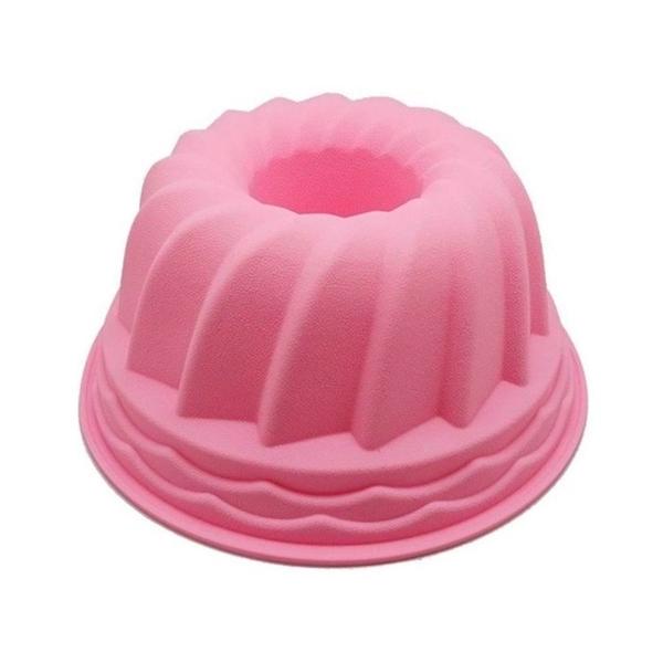 Imagem de Forma Assadeira De Silicone Redonda Furo Bolo Pudim Torta