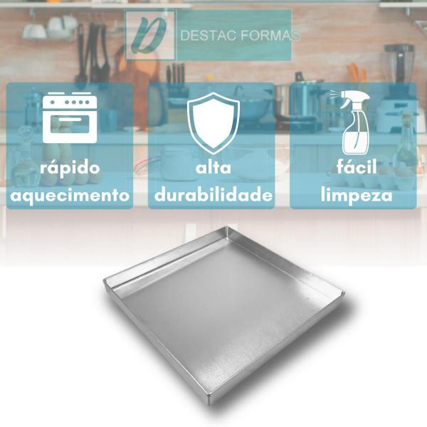 Imagem de Forma assadeira quadrada para brownie 29x29x3  alumínio