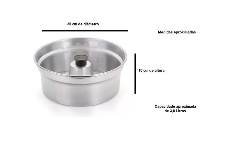 Imagem de Forma Assadeira Redonda Em Alumínio Polido Com Pegador Não Queima As Mãos N 30 **Gigante**