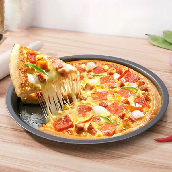 Imagem de Forma Assadeira Redonda Pizza 33cm Antiaderente Grande Aço