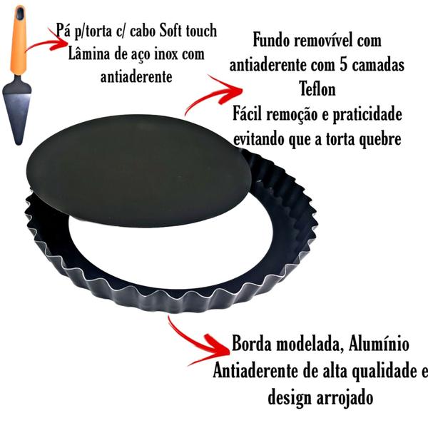 Imagem de Forma Assadeira Torta C/ Fundo Removível Antiaderente 28cm