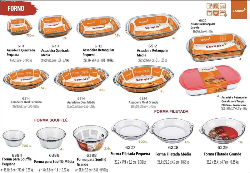 Imagem de Forma Assadeiras De Vidro Forno Oval Abas 1,57lts Marinex 03