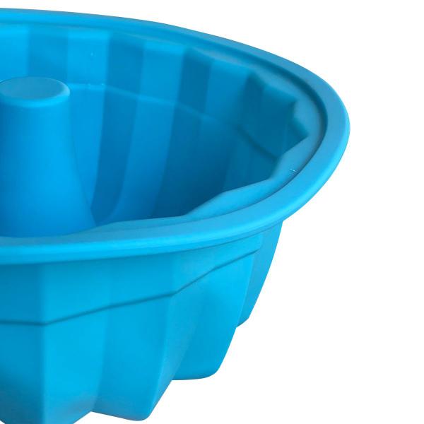 Imagem de Forma Azul de Silicone para Bolo Flexibilidade e Resistência na Cozinha