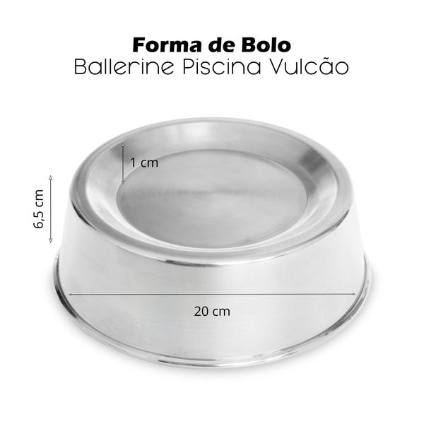 Imagem de Forma Ballerine 20 cm Assadeira De Bolo Piscina Vulcão 2 Uni