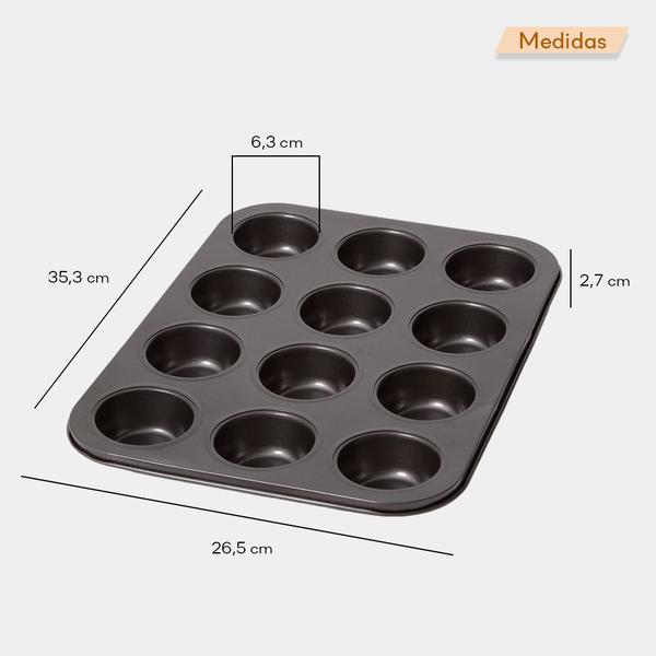 Forma Bandeja Cupcake Muffin Doces Antiaderente Premium - Quality House Imagem de Forma Bandeja Cupcake Muffin Doces Antiaderente Premium