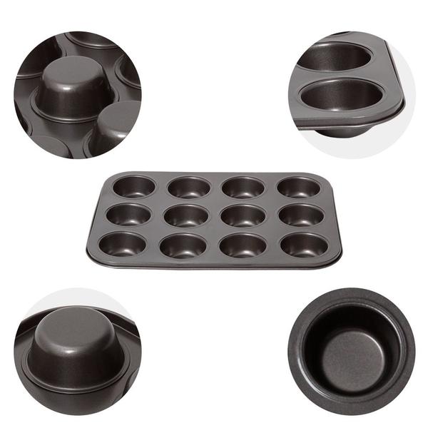 Forma Bandeja Cupcake Muffin Doces Antiaderente Premium - Quality House Imagem de Forma Bandeja Cupcake Muffin Doces Antiaderente Premium