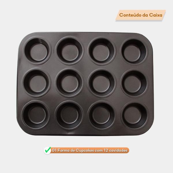 Forma Bandeja Cupcake Muffin Doces Antiaderente Premium - Quality House Imagem de Forma Bandeja Cupcake Muffin Doces Antiaderente Premium