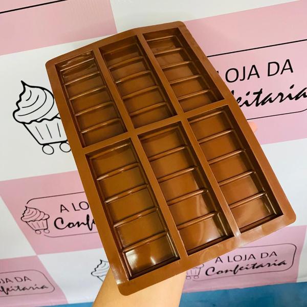 Imagem de Forma Barra de Chocolate Nº1 Silicone 6 Cavidades Prime Chef