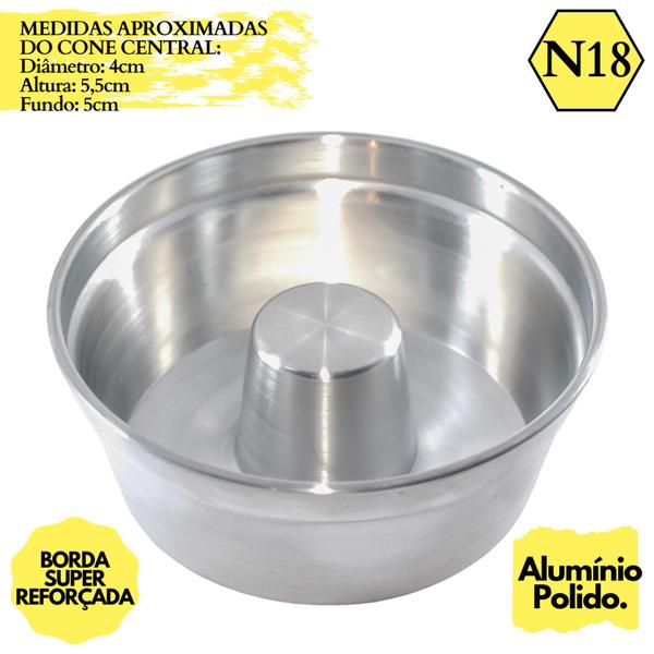 Imagem de Forma Bolo Padaria N 18 Pudim Com Cone em Aluminio