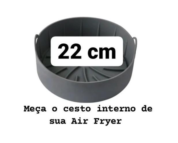 Imagem de Forma Cesto Assadeira Silicone Air Fryer Fritadeira Redonda