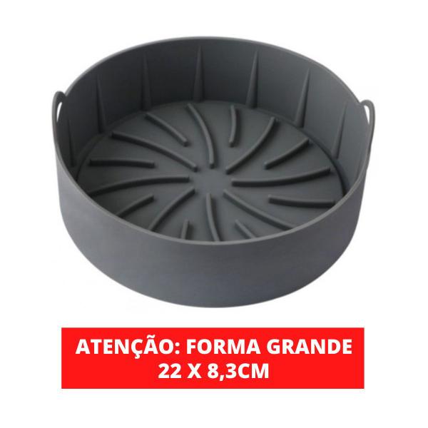 Imagem de Forma Cesto Assadeira Silicone Air Fryer Fritadeira Redonda