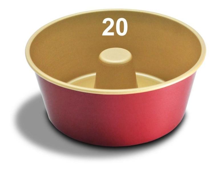 Forma Com Tubo Antiaderente Cereja E Creme Nº20 Arnix Forma Com Tubo Antiaderente Cereja E Creme Nº20 Arnix